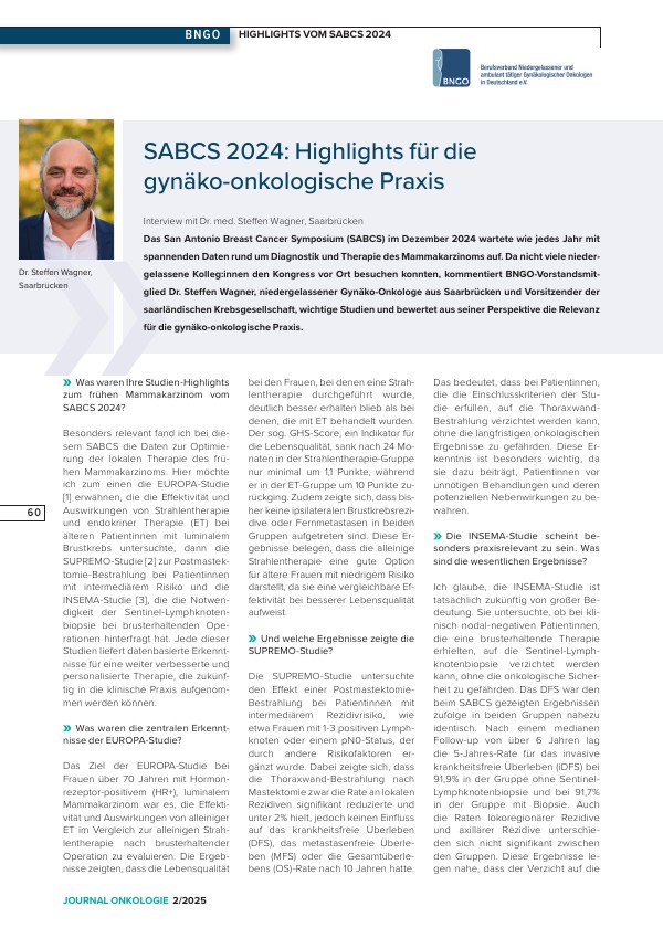 SABCS 2024: Highlights für die gynäko-onkologische Praxis